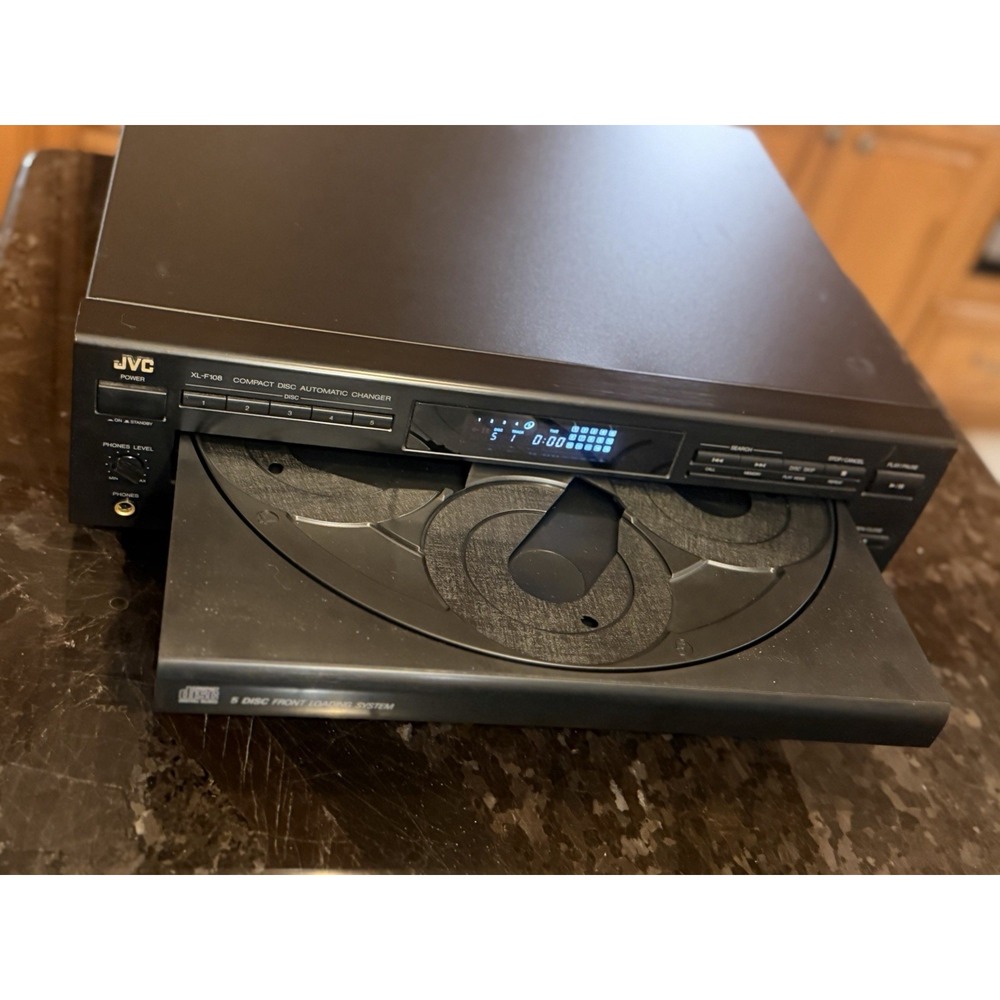 JVC XL-F108 5-Disc Carousel CD Changer Player HiFi Stereo Vintage Black - Tested
